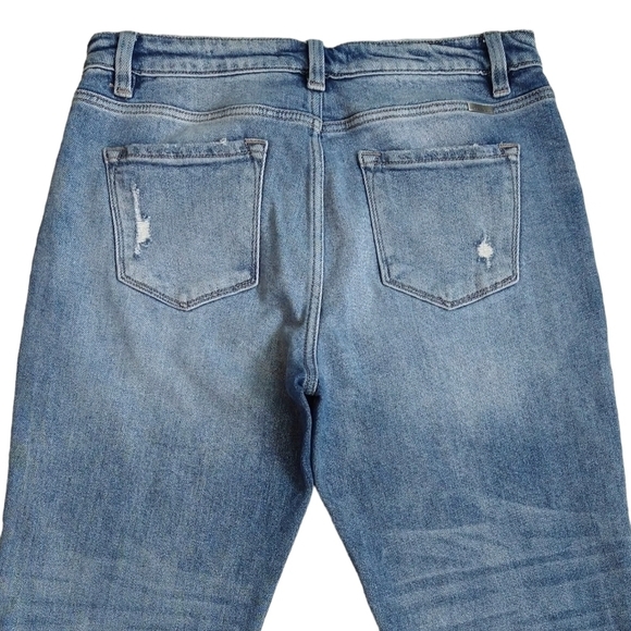 Kancan Iona Scissor Released Hem High Rise Jean Medium Stone Distressed Cropped - Picture 6 of 10